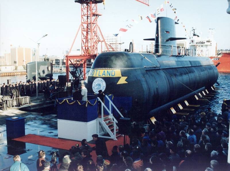 Một mẫu tàu ngầm lớp Kockums tại xưởng của công ty hàng không vũ trụ và quốc phòng Saab AB, Thụy Điển. Ảnh: WSJ
