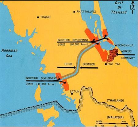Kênh đào Kra nối liền Biển Andaman ở Ấn Độ Dương với Biển Đông trên Thái Bình Dương. (Ảnh: Iims.org