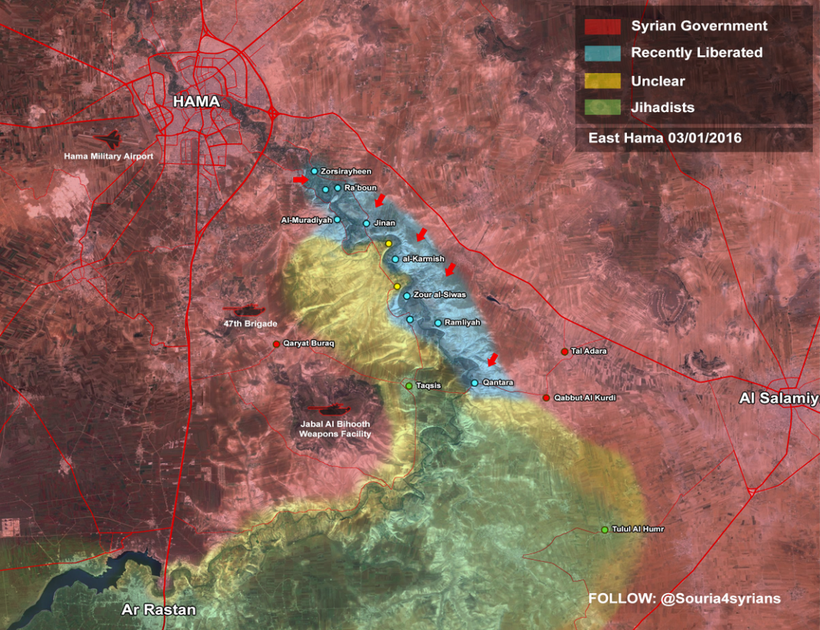 Quân đội Syria đánh chiếm 11 làng, mở thông tuyến đường huyết mạch