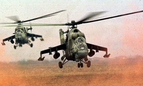 Cận cảnh: Cá sấu bay Mi-24 không kích khủng bố IS trên chiến trường Palmyra