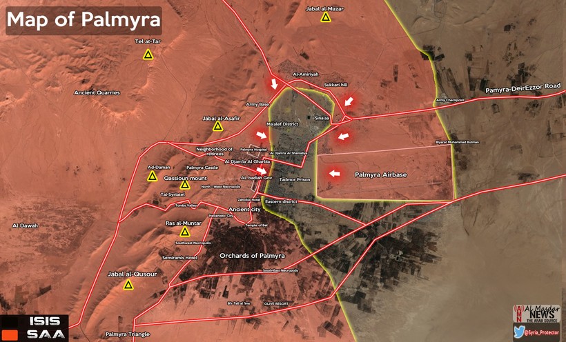Quân đội Syria tấn công sân bay Palmyra, IS bắt đầu tháo lui