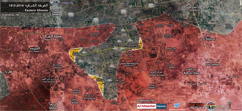  Quân đội Syria, Hezbollah nắm bắt thị trấn quan trọng Đông Ghouta