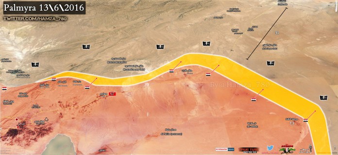 Quân đội Syria tiếp tục tấn công trên hướng đông Palmyra, diệt 20 phần tử IS