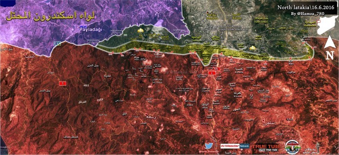 Chiến trường Latakia, tuyến biên giới Thổ Nhĩ Kỳ