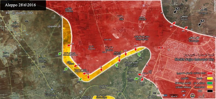 Bản đồ chiến sự Bắc Aleppo