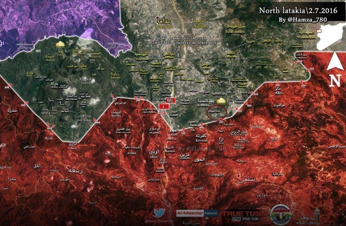 Bản đồ chiến sự Kinsiba, tỉnh Latakia