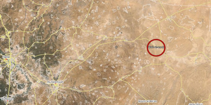 Khu vực diễn ra trận phục kích gần thành phố Salamiyah