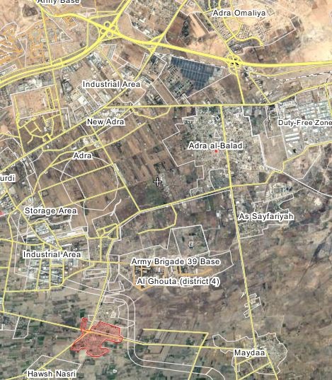 Bản đồ khu vực quân đội Syria tấn công lực lượng Hồi giáo cực đoan