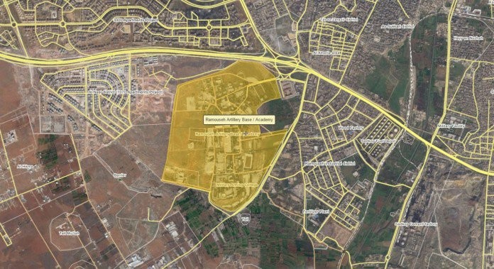 Bản đồ chiến sự khu vực quận Ramousah, Aleppo 
