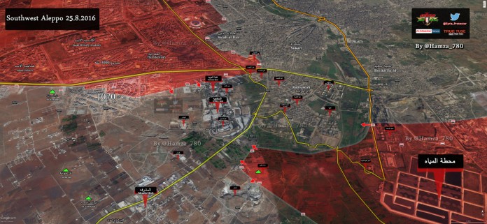 Bản đồ chiến sự Aleppo ngày 25.08.2016