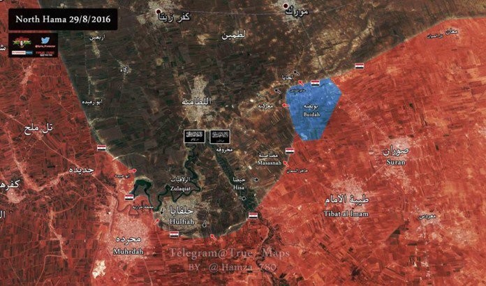 Bản đồ tình hình chiến sự phía Bắc tỉnh Hama