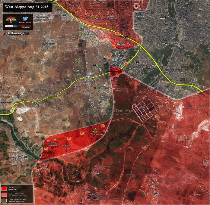 Bản đồ chiến sự Aleppo tại căn cứ Ramousah