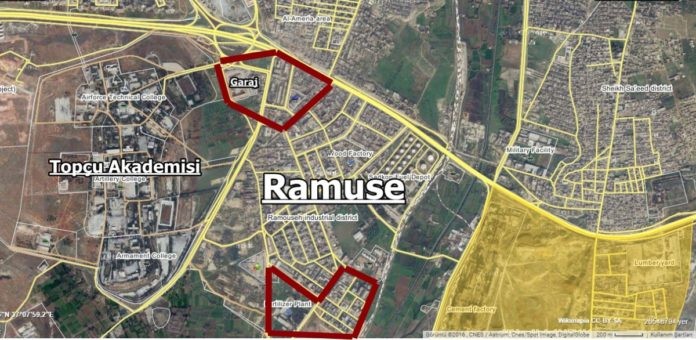 Các khu vực quân đội Syria tấn công trên quân Ramousah