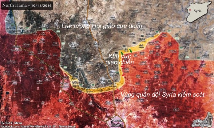bản đồ chiến sự chiến trường Hama