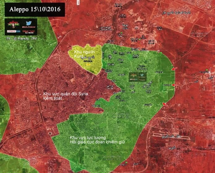 Bản đồ tình hình chiến sự Aleppo