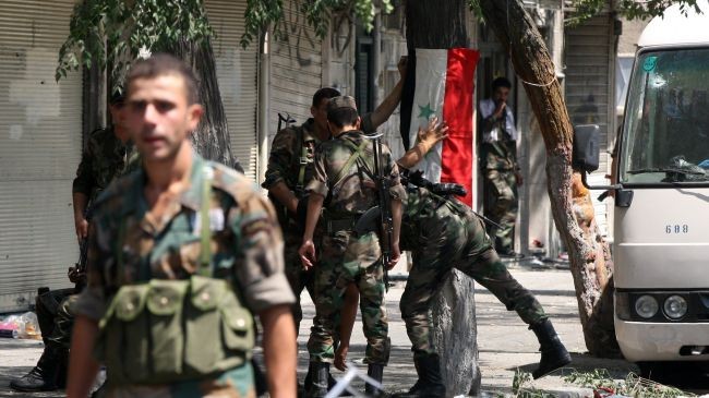 Binh sĩ thuộc lữ đoàn Bộ binh cơ giới số 42 ở Damascus