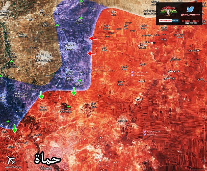 Bản đồ chiến sự vùng nông thôn miền Bấc Hama