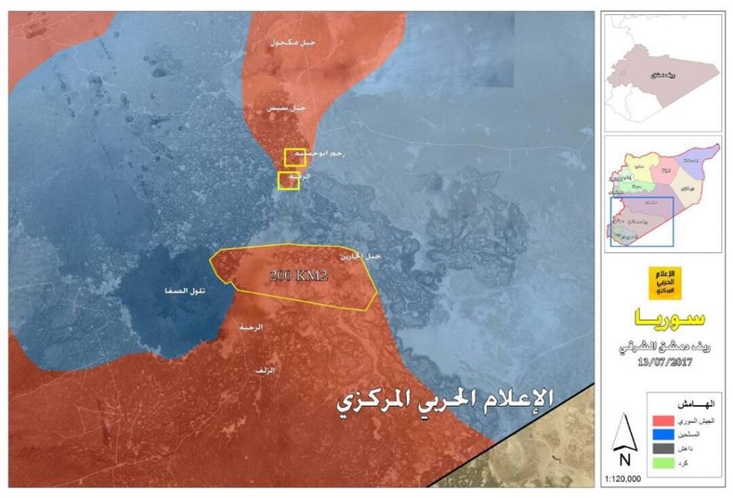 Quân đội Syria tiến công giải phóng 200 km2 lãnh thổ trên vùng sa mạc tỉnh Sweida