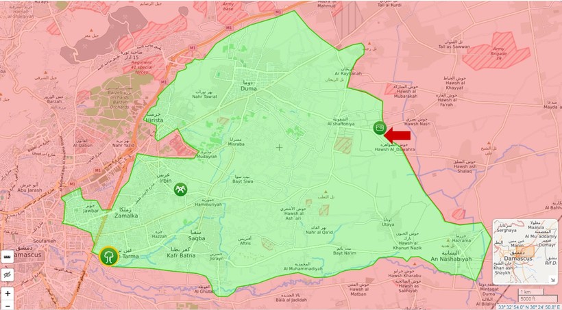 Quân đội Syria tấn công dữ dội phiến quân ngoại ô Damascus ảnh 1 Quân đội Syria tấn công dữ dội phiến quân ngoại ô Damascus ảnh 1