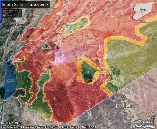 Bản đồ chiến dịch giải phóng vùng nông thôn phía đông tỉnh Sweida, Syria
