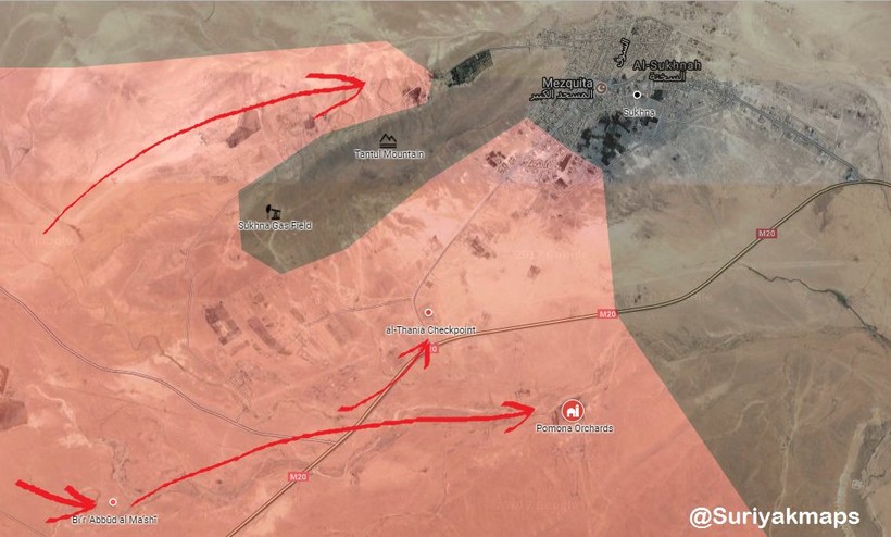 Nga yểm trợ, quân đội Syria siết chặt vòng vây cứ điểm IS ảnh 1 Nga yểm trợ, quân đội Syria siết chặt vòng vây cứ điểm IS ảnh 1