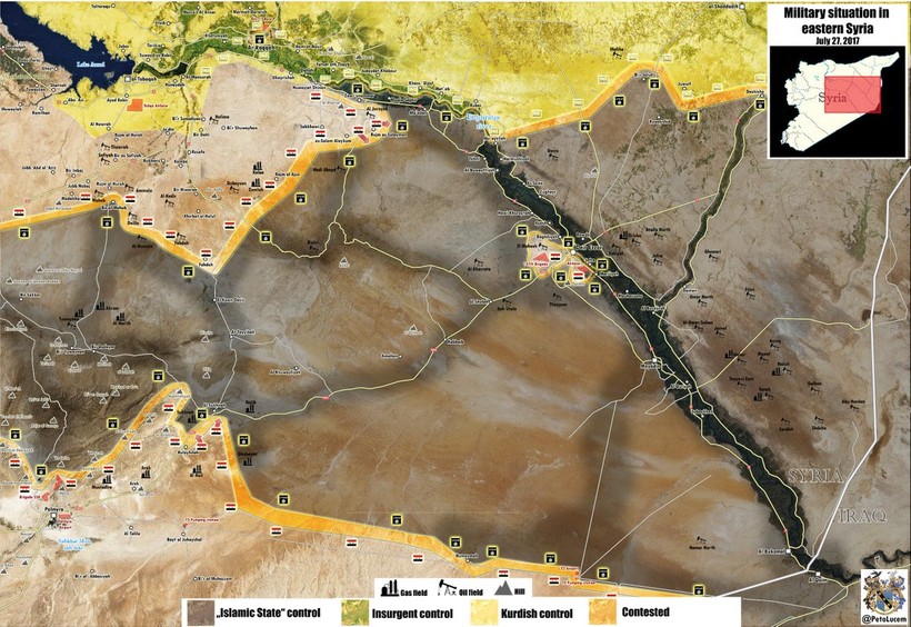 Bản đồ chiến tuyến tỉnh Homs trong cuộc chiến chống IS