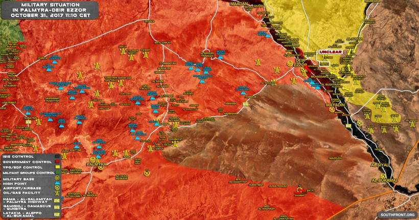 Tình hình chiến trường Syria, khu vực Deir Ezzor - Homs tính đến ngày 31.10.2017 theo South Front