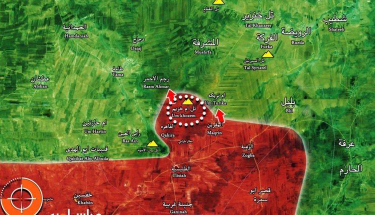 Bản đồ tình hình chiến sự thành phố Hama, quân đội Syria tái chiếm lại một thị trấn nhỏ - ành Muraselon