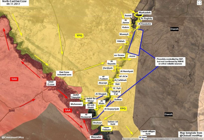 Quân Syria xốc tới diệt IS đua chiếm mỏ dầu, ngăn chặn người Kurd (video) ảnh 1 Quân Syria xốc tới diệt IS đua chiếm mỏ dầu, ngăn chặn người Kurd (video) ảnh 1