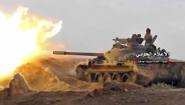 Quân đội Syria tấn công trên vùng ngoại ô thành phố Al-Bukamal - ảnh minh họa Masdar News