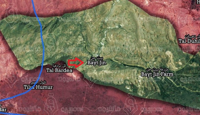 Bàn đồ khu vực Beit Jinn phía tây Damascus, ảnh South Front