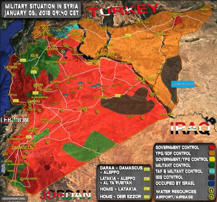 Tình hình chiến trường Syria ngày 05.01.2018 theo South Front