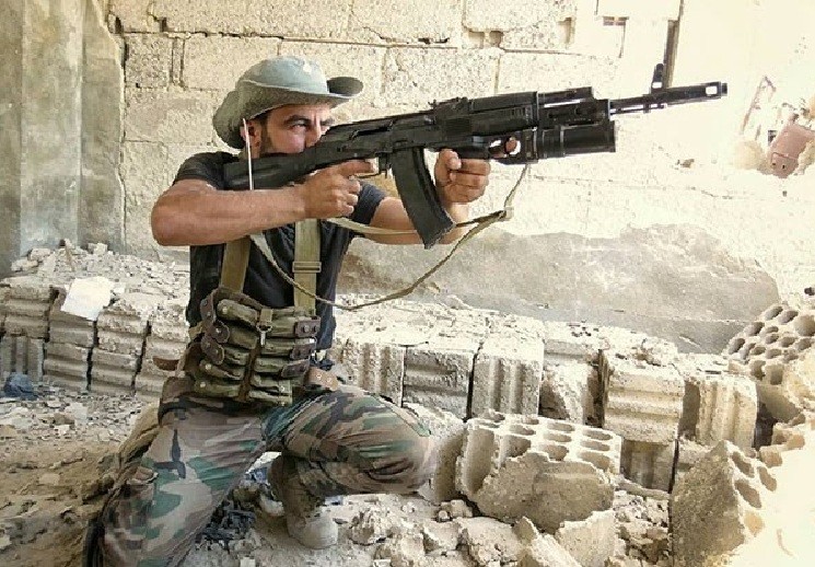 Binh sĩ quân đội Syria trên chiến trường Đông Ghouta - ảnh minh họa Masdar News