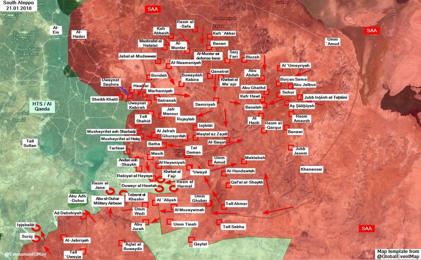 “Hổ Syria” đè bẹp phiến quân tại Idlib, đoạt liên tiếp 7 cứ địa quanh sân bay Abu Al-Duhur ảnh 1 “Hổ Syria” đè bẹp phiến quân tại Idlib, đoạt liên tiếp 7 cứ địa quanh sân bay Abu Al-Duhur ảnh 1