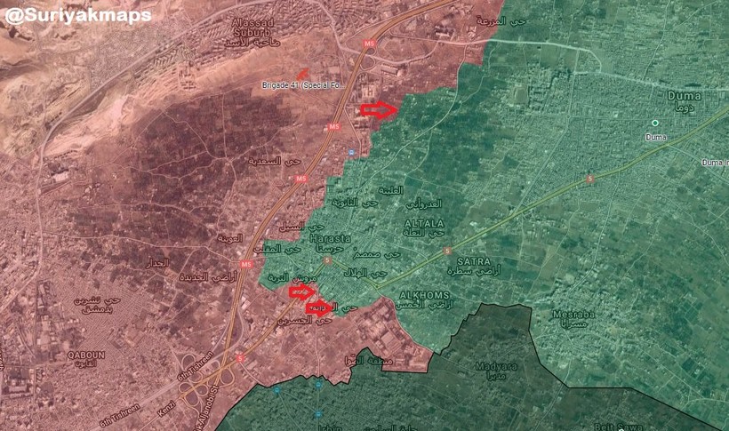 Nga dội bom, quân đội Syria tiến đánh sào huyệt thánh chiến Đông Ghouta ảnh 1