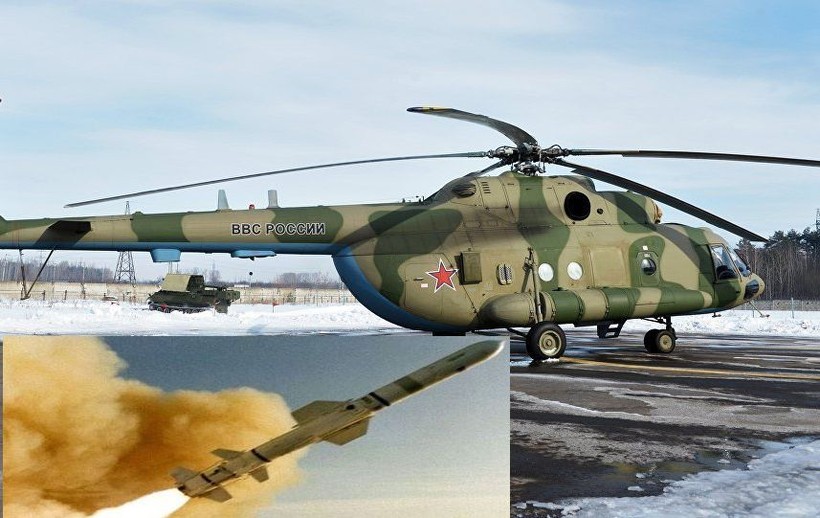 Máy bay trực thăng Mi-8 mang hệ thống tác chiến điện tử Rychag - AV . ảnh minh họa trang DEBKA file