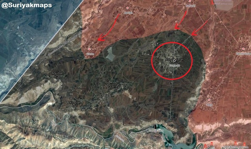Quân đội Syria tiến công giải phóng thị trấn Shajarah. Ảnh bản đồ South Front
