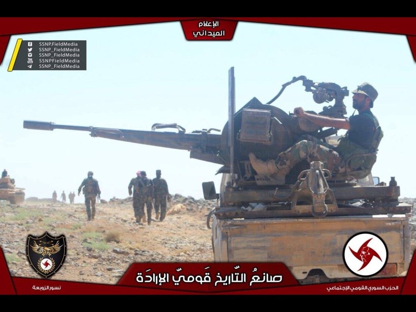 Lực lượng quân tình nguyện Đảng Xã hội Dân chủ Syria SSNP trên chiến trường Sweida. Ảnh minh họa South Front