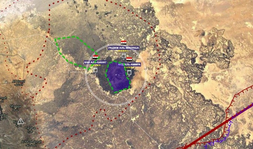 Bản đồ chiến trường núi Al-Safa, thuộc hoang mạc Sweida. Ảnh South Front