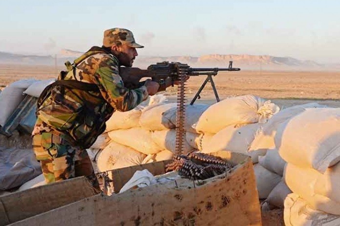 Quân đội Syria trên chiến trường Sweida. Ảnh minh họa Masdar News