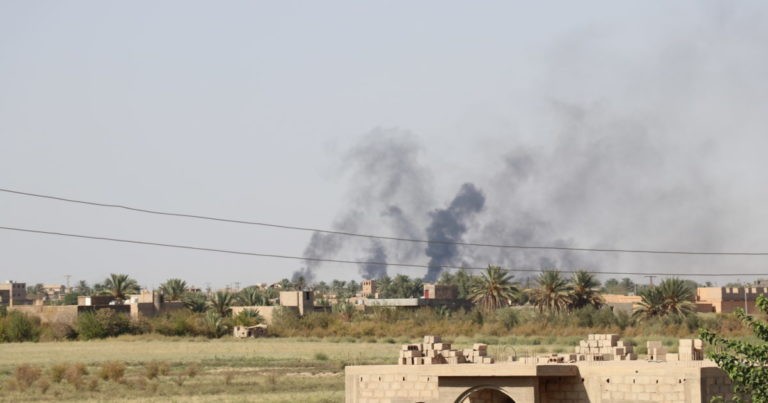 Thị trấn Hajin sau cuộc tấn công của IS. Ảnh minh họa: South Front.