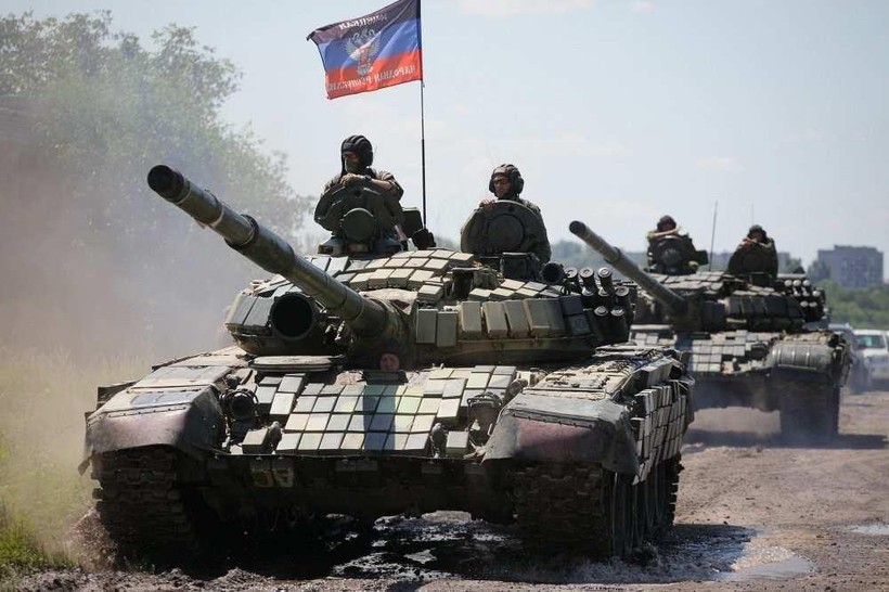 Lực lượng xe tăng dân quân Donetsk. Ảnh RusVesna.