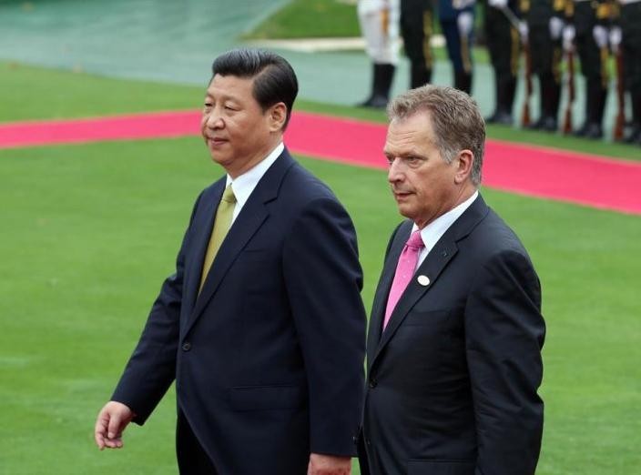 Chủ tịch Trung Quốc Tập Cận Bình và Tổng thống Phần Lan Sauli Niinisto. Ảnh: gbtimes