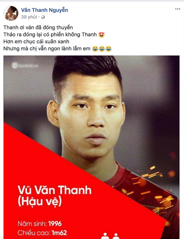 Vân Hugo bị fan khủng bố khi “thả thính” Văn Thanh U23 ảnh 1 Vân Hugo bị fan khủng bố khi “thả thính” Văn Thanh U23 ảnh 1
