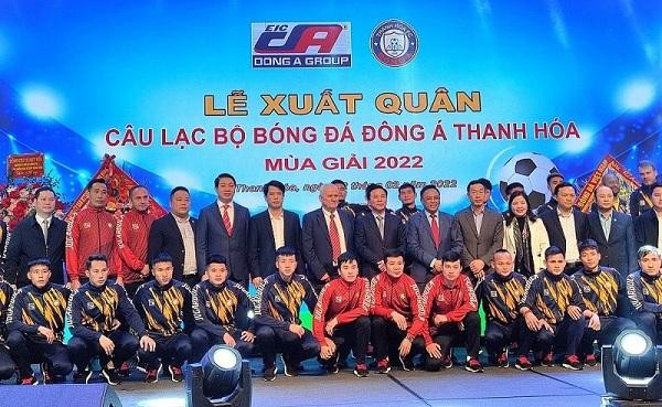 CLB bóng đá Đông Á Thanh Hoá phấn đấu đạt thành tích cao hơn năm 2021 (hạng 5). Ảnh QT.