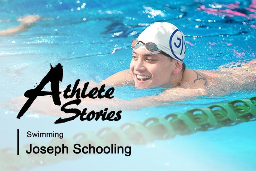 Cậu bé Vàng Schooling của đội tuyển bơi Singapore. Ảnh FBNV