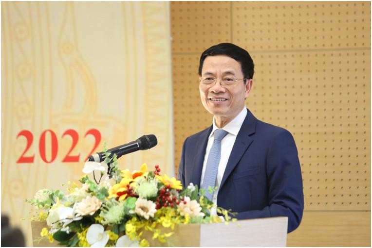 Bộ trưởng Nguyễn Mạnh Hùng phát biểu chỉ đạo Hội nghị. ảnh Mic