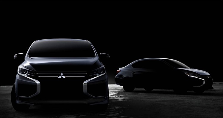 Hình ảnh lộ diện thiết kế mới của Mirage (trái) và Attrage (phải). Ảnh: Mitsubishi

