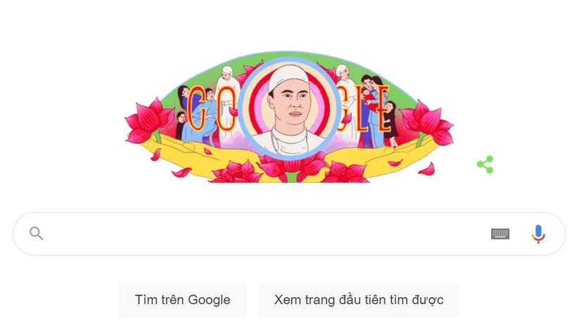 Hình ảnh tôn vinh giáo sư Tôn Thất Tùng trên Google Doodle