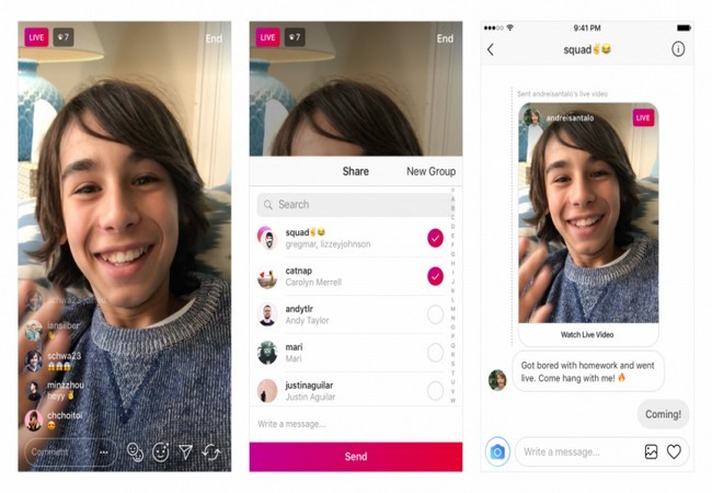 Instagram đã thêm một tính năng mới cho phép người dùng gửi video trực tiếp trong tin nhắn trực tiếp (ảnh Instagram)